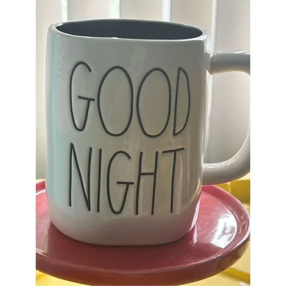 Rae Dunn "GOOD NIGHT" Ceramic Mug w/ Black Interior